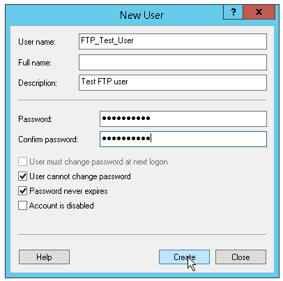 how to create an ftp folder in windows 10